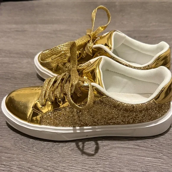 Gold Metallic Sneakers - Picture 2 of 5